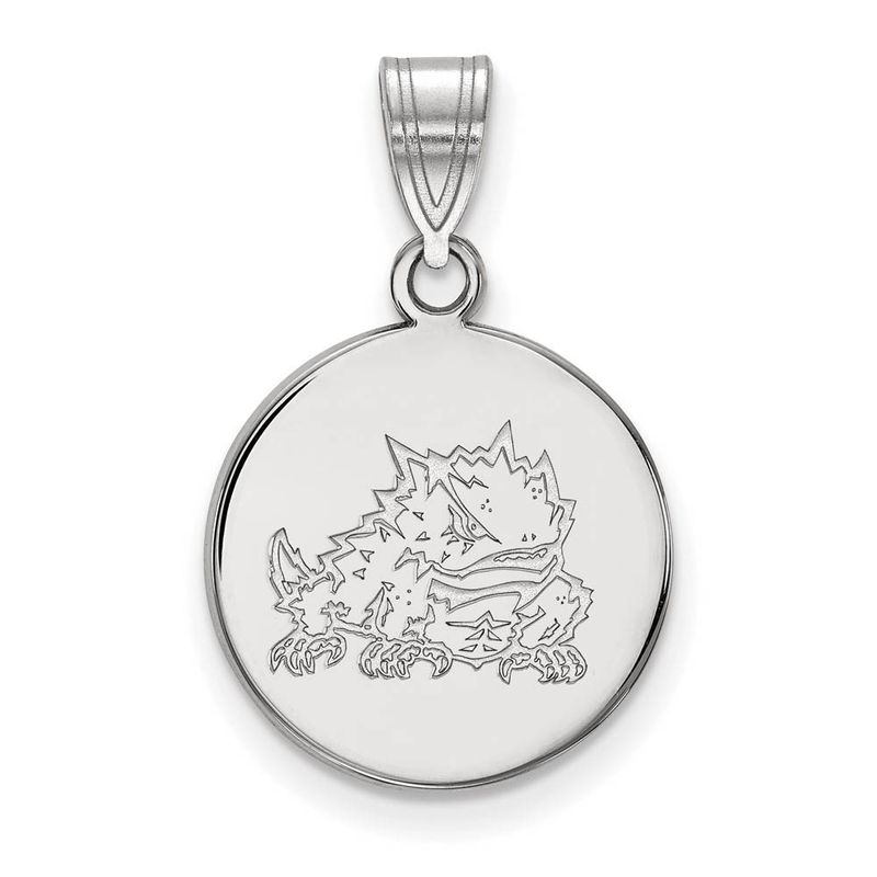 Sterling Silver Texas Christian U. Medium Disc Pendant